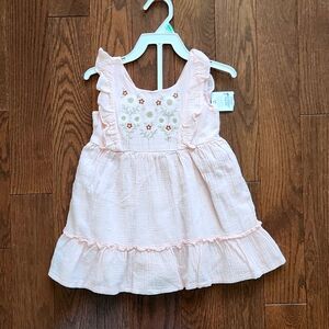 Sleeveless girls Pink dress with flowers - BNWT for 18 month toddler